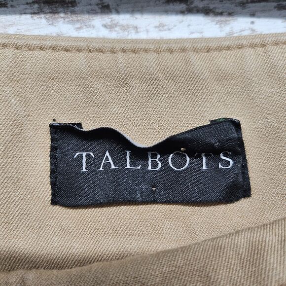 TALBOTS $99 Beige Tan Chatham Ankle Pant Side Zip Stretch Cotton Size 6 Preppy - Picture 6 of 8